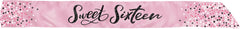 Sweet Sixteen Reversible Sash, Black/Pink/Gold, One Size