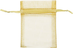Elegant Gold Mesh Favor Bags, 4-inch, 24 Pack