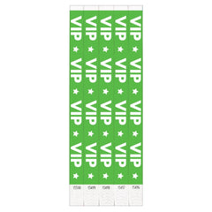 VIP Green Waterproof Wristbands, 10-inch, 500-pk