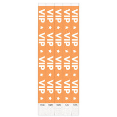 VIP Waterproof Orange Wristbands, 10-inch, 500-pack