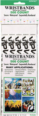 VIP Waterproof White Wristbands, 10-inch, 500-pk