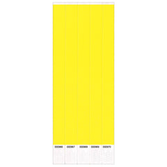 Yellow Solid Wristbands, 3/4 inch x 10 inch, 500 Pack