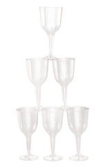 Plastic Reusable Wine Glasses, Clear, 11-ounce, 20-pk