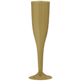 Plastic Reusable Champagne Flutes, Gold, 5-oz, 20-pk