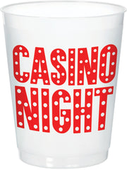 14-oz Roll the Dice Casino Frosted Stadium Plastic Cups, 8-pk