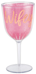 Blush Glitter Wine Goblet, 12-oz
