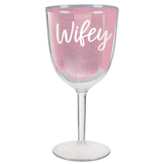 Blush Glitter Wine Goblet, 12-oz