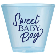 Sweet Baby Boy 9oz Plastic Baby Shower Tumbler, 30-pk
