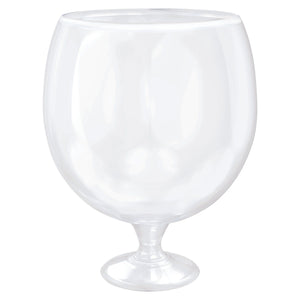 Giant Clear Plastic Cocktail Pedestal Bowl, 102-ounce, Reusable