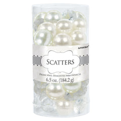 Pearl & Diamond Table Scatter Confetti, White/Clear, 63-pk