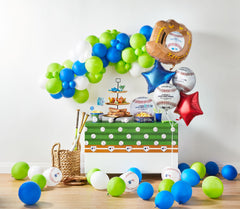 Baseball Play Ball Snack Stadium Kit, Blue/Green, 19-inch, 5-pk