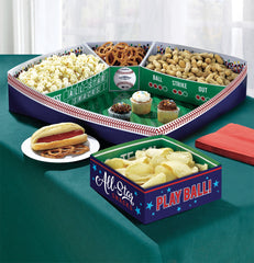 Baseball Play Ball Snack Stadium Kit, Blue/Green, 19-inch, 5-pk