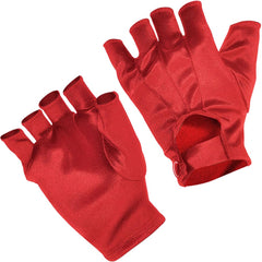 Vibrant Red Adult Fingerless Gloves - Perfect for Costumes and Team Spirit