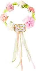 Mom To Be Floral Crown, White/Pink, One Size