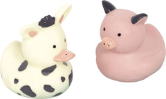 Friendly Farm Cow & Pig Rubber Duck Favors, 8-pk