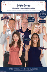 Navy Love Scene Setter, Photo Props, Blue, 8-inch, 21-pk