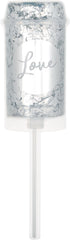 Congrats Love Metallic Confetti Poppers, Silver, 2-pk