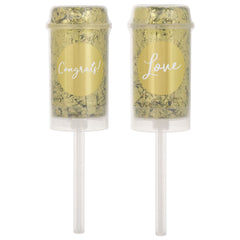Congrats Love Metallic Confetti Poppers, Gold, 2-pk