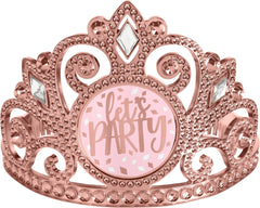 Blush Birthday "Let's Party" Crown Tiara, Pink, One Size