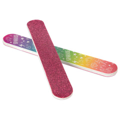 Sparkle Two-Sided Glitter Nail Files, Pink/Rainbow, 5 inch, 8-pk