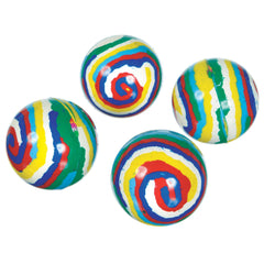 Striped Marble Rubber Bounce Ball, Multi-Colored, 8-pk