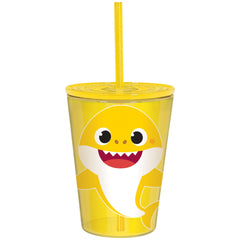 Baby Shark Reusable Tumbler, Yellow, 18-oz, with Straw