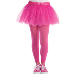 Bright Pink Footless Tights, Kids, One Size
