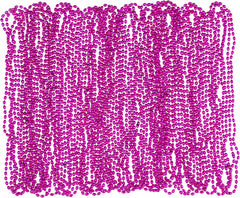 Bright Pink Bead Necklaces, 30 inch, 50 Pack