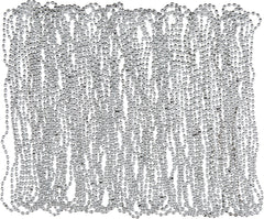 Silver Beaded Necklaces, 30-inch, 50-Pack