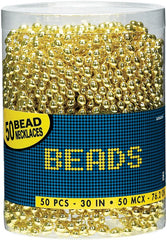 Gold Beaded Necklaces, 30-inch, 50-Pack