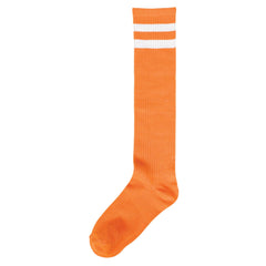 Orange Striped Knee-High Athletic Socks, One Size, 2-pcs