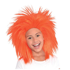 Crazy Orange Rocker Wig, One Size
