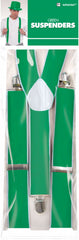 Festive Green Adjustable Y-Back Suspenders, One Size