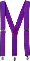 Purple Adjustable Y-Back Suspenders, One Size