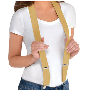 Gold Adjustable Y-Back Suspenders, One Size