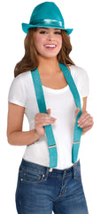 Turquoise Adjustable Y-Back Suspenders, One Size
