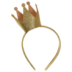 Glitter Crown Headband, Gold, One Size