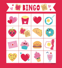 Food Valentine's Day Bingo