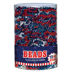 Bead Necklaces, Red/White/Blue, 50-pk