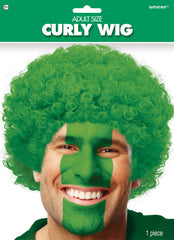 Festive Green Curly Wig, One Size, Costume Accessory