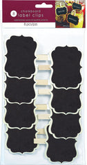 Chalkboard Label Clips, Black, 8-pk, for Birthday Party