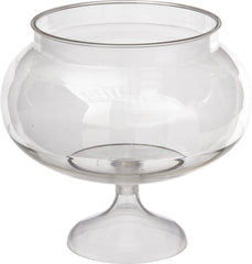 Clear Plastic Pedestal Serving Bowl, Round, 60-ounce