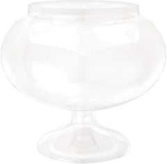 Clear Plastic Pedestal Serving Bowl, Round, 60-ounce