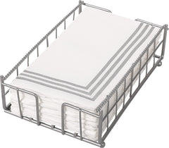 Plastic Guest Towel Caddy Holder, Silver, 8-inch