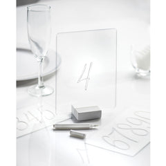 Customizable Acrylic Table Signs, Stencils, Clear, 2.2 inch, 8-pk