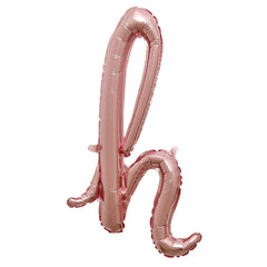Rose Gold Script Letter Balloon "h" - 8in