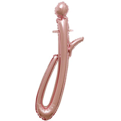 Rose Gold Script Letter J Foil Balloon, 8-Inch
