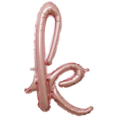 Rose Gold Script Letter 'K' Foil Balloon, 8-Inch
