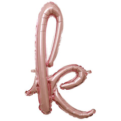 Rose Gold Script Letter 'K' Foil Balloon, 8-Inch