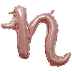 Rose Gold Script Letter Balloon - 'n' - 8-Inch Mylar